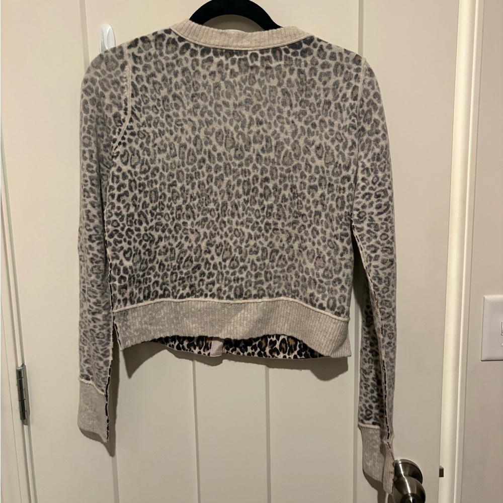 Free People Nocturnal Patterned Cashmere Cardi XS Color: Tea Combo NWT - Picture 6 of 6
